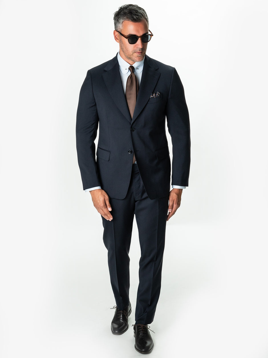 Costum Bleumarin Inchis Barbati Din Lana Lanificio Cerruti Super110 BMan0002 (9)