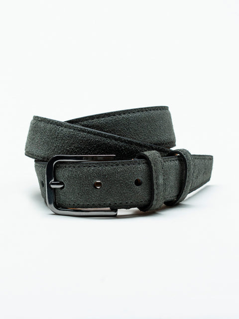 Curea Barbati Gri Din Piele Intoarsa 3cm BMan115