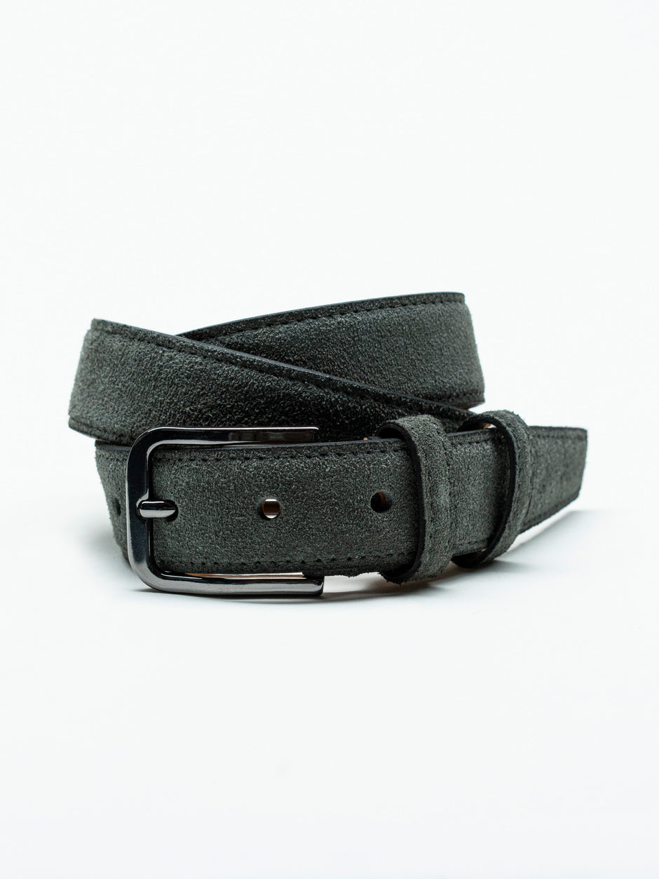 Curea Barbati Gri Din Piele Intoarsa 3cm BMan115 (1)