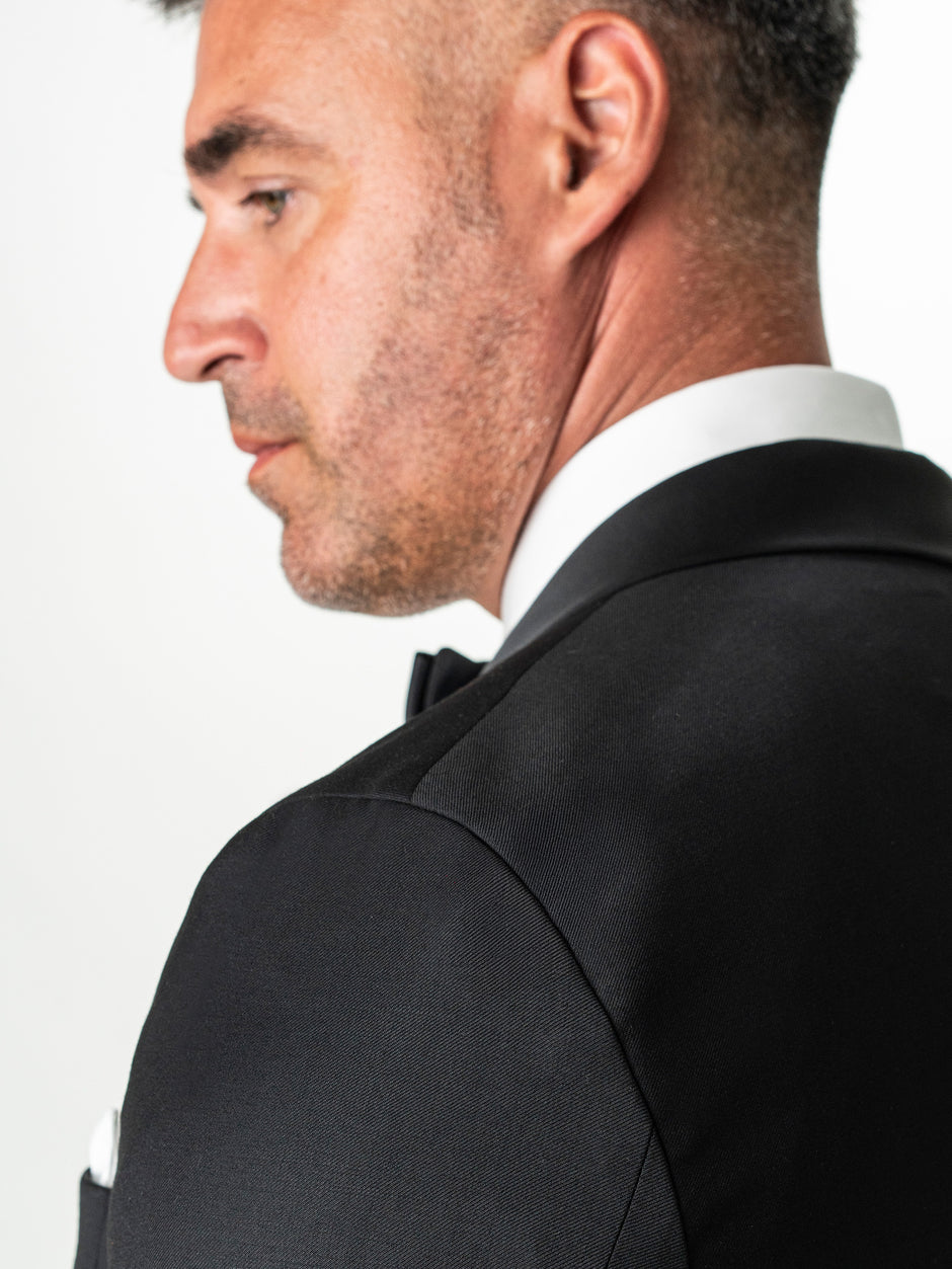 Costum Mire Negru Tip Smoking Ceremonie 100% Lana Vitale Barberis  BMan0066 (8)