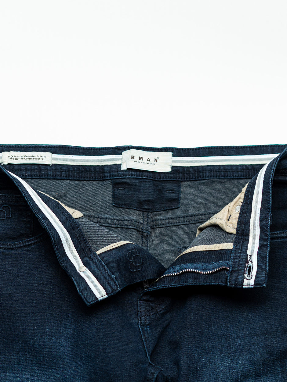 Blugi Barbati Bleumarin Inchis Denim Comfort Fit All Season BMan0005 (11)