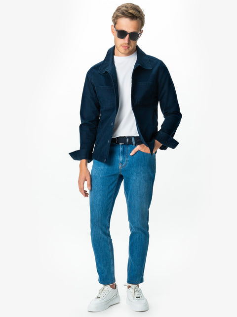Jacheta Barbati Albastru Bleumarin Tip Overshirt Toamna-Iarna BMan0220 (3)