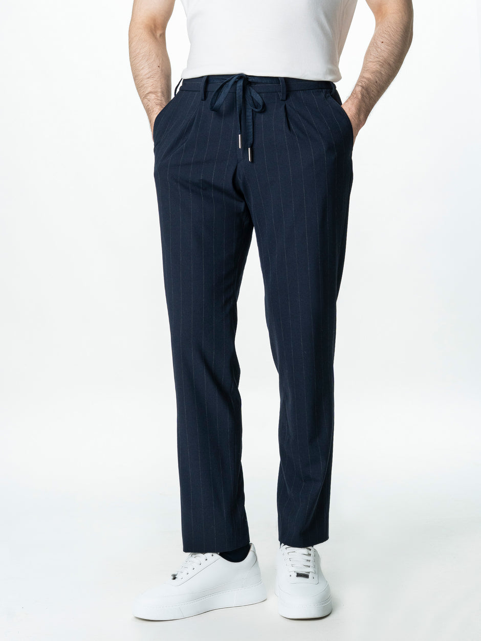 Pantaloni Barbati Casual Albastri Din Lana BMan0104 (1)