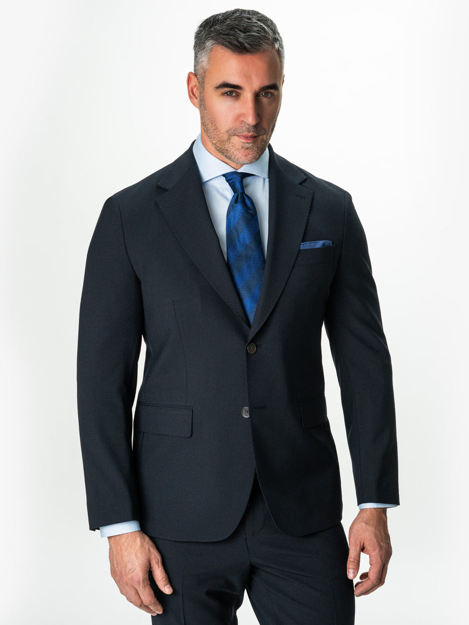 Costum Bleumarin Inchis Din 100% Lana Vitale Barberis Super 110's BMan0054 (1)