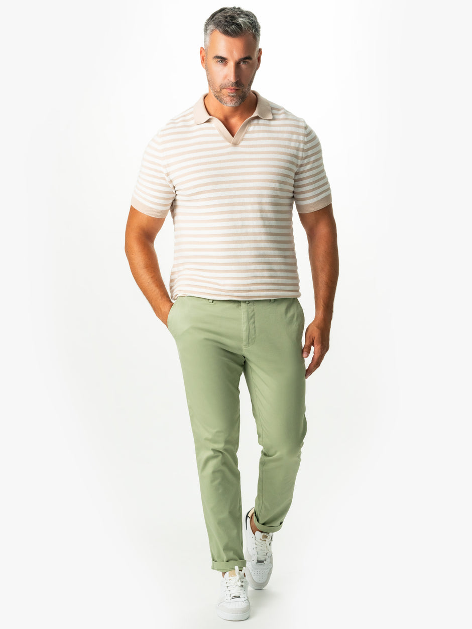 Pantaloni Barbati Model Chinos Verde Lime Bumbac Natural De Vara BMan521 (5)