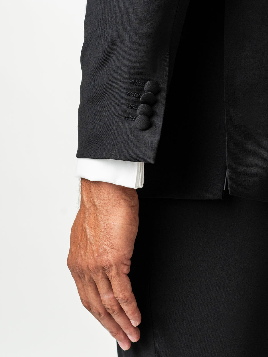 Costum Mire Negru Tip Smoking Ceremonie 100% Lana Vitale Barberis  BMan0066 (9)