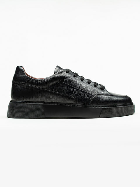 Pantofi Casual Barbati Negri Tip Sneakers Din Piele Naturala BMan0398