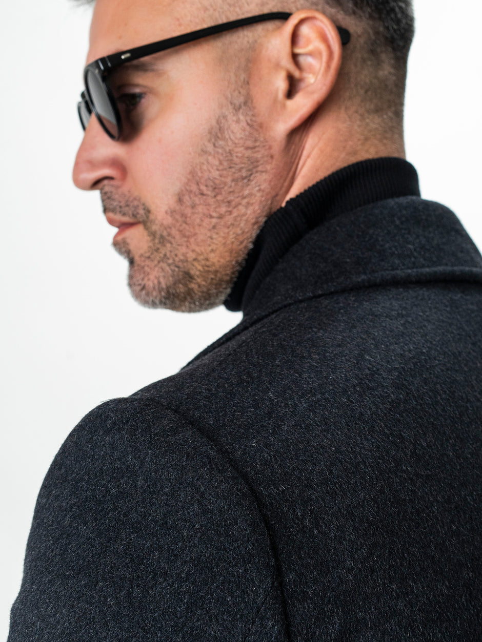 Palton Barbati Toamna-Iarna Gri Clasic Design Londonez BMan0002 (6)