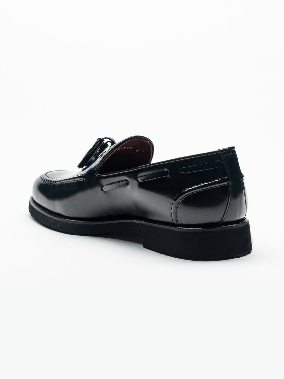 Mocasini Barbati Tassel Loafers Negru Semilucios Piele de Vitel  BMan215 (7)