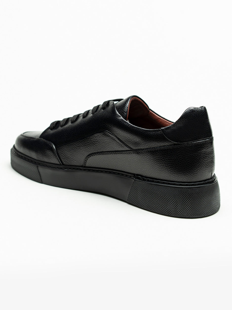 Pantofi Casual Barbati Negri Tip Sneakers Din Piele Naturala BMan0398 (9)