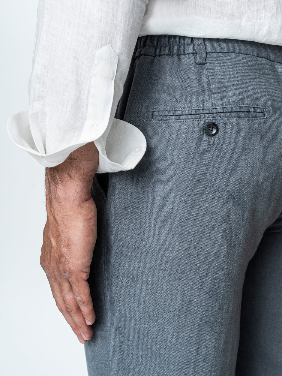 Pantaloni Barbati Din In Natural Gri Antracit BMan714 (7)