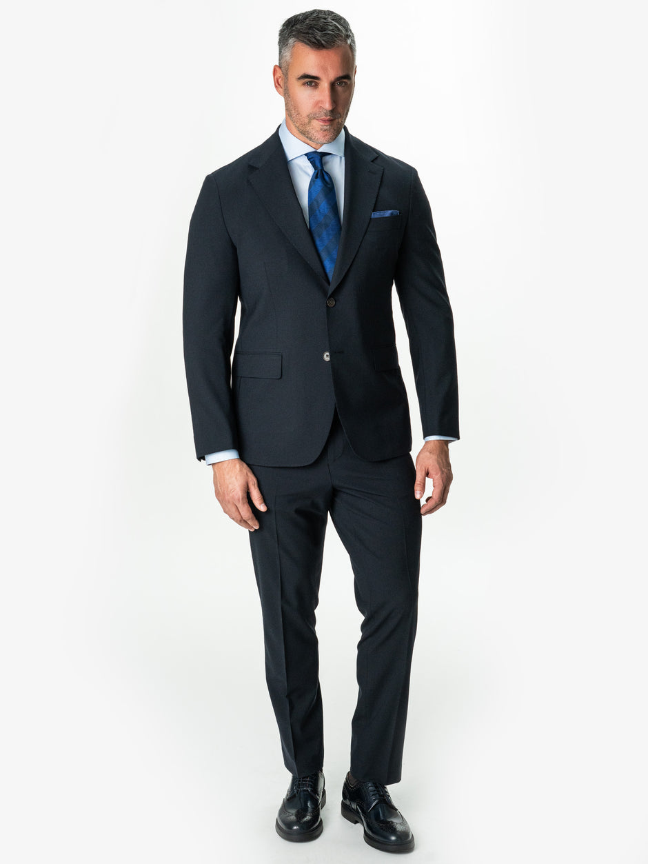Costum Bleumarin Inchis Din 100% Lana Vitale Barberis Super 110's BMan0054 (2)