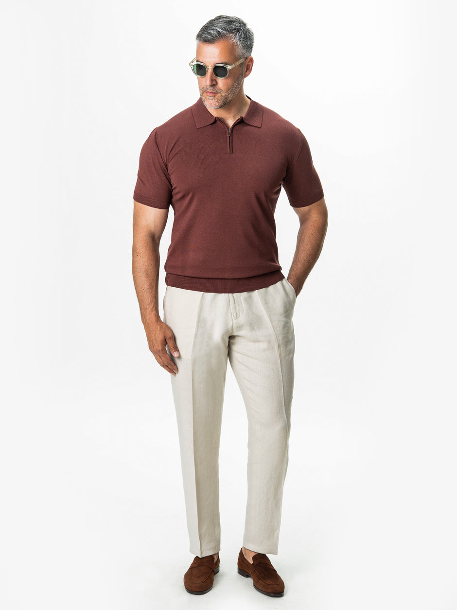 Tinuta Barbati Completa Casual de Vara Bordeaux Bman1125 (2)