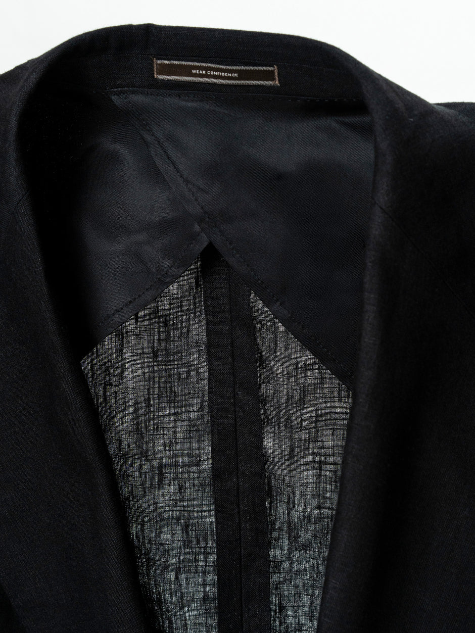 Sacou Vara Barbati Negru Din In Natural Vitale Barberis BMan0027 (8)