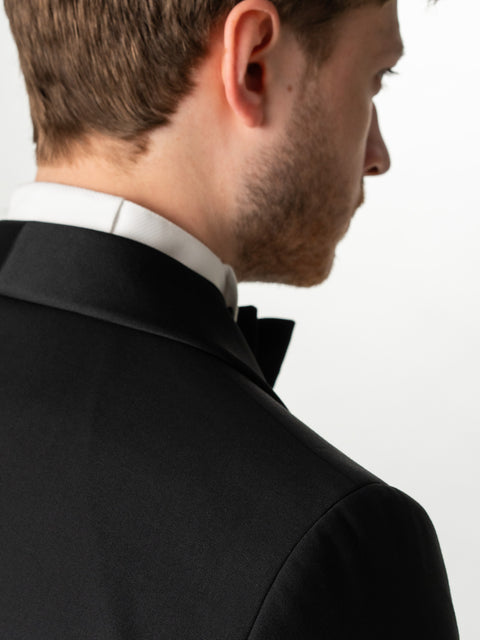 Costum Mire Negru Formal Tip Smoking Ceremonie Rever Shawl BMan0024 (10)