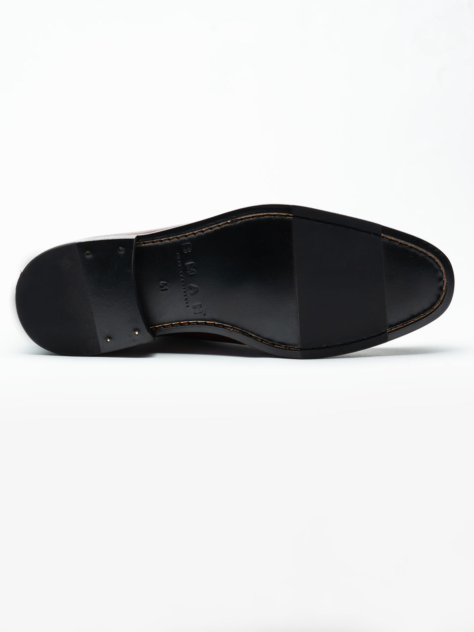Mocasini Maro Inchis Barbati Din Piele Naturala Penny Loafers Bman186 (5)