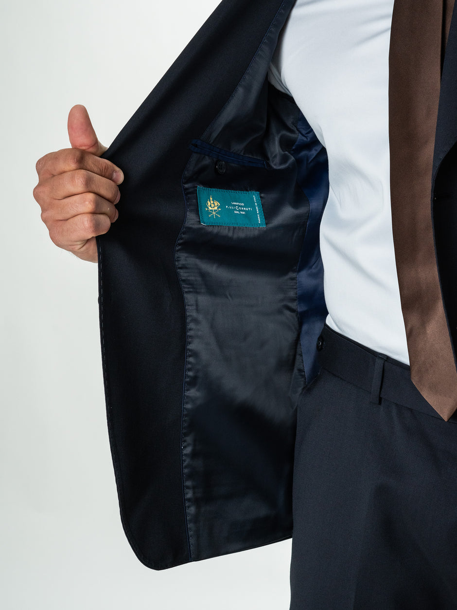 Costum Bleumarin Inchis Barbati Din Lana Lanificio Cerruti Super110 BMan0002 (6)