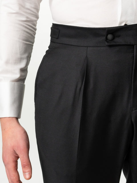Costum Elegant Barbati Negru Smoking  De Ceremonie 100% Lana BMan0012 (10)