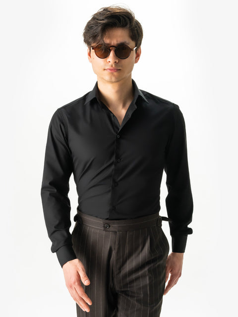 Camasa Bărbați Neagra Elegantă Din Bumbac Comfort Fit Luton BMan0014 (4)