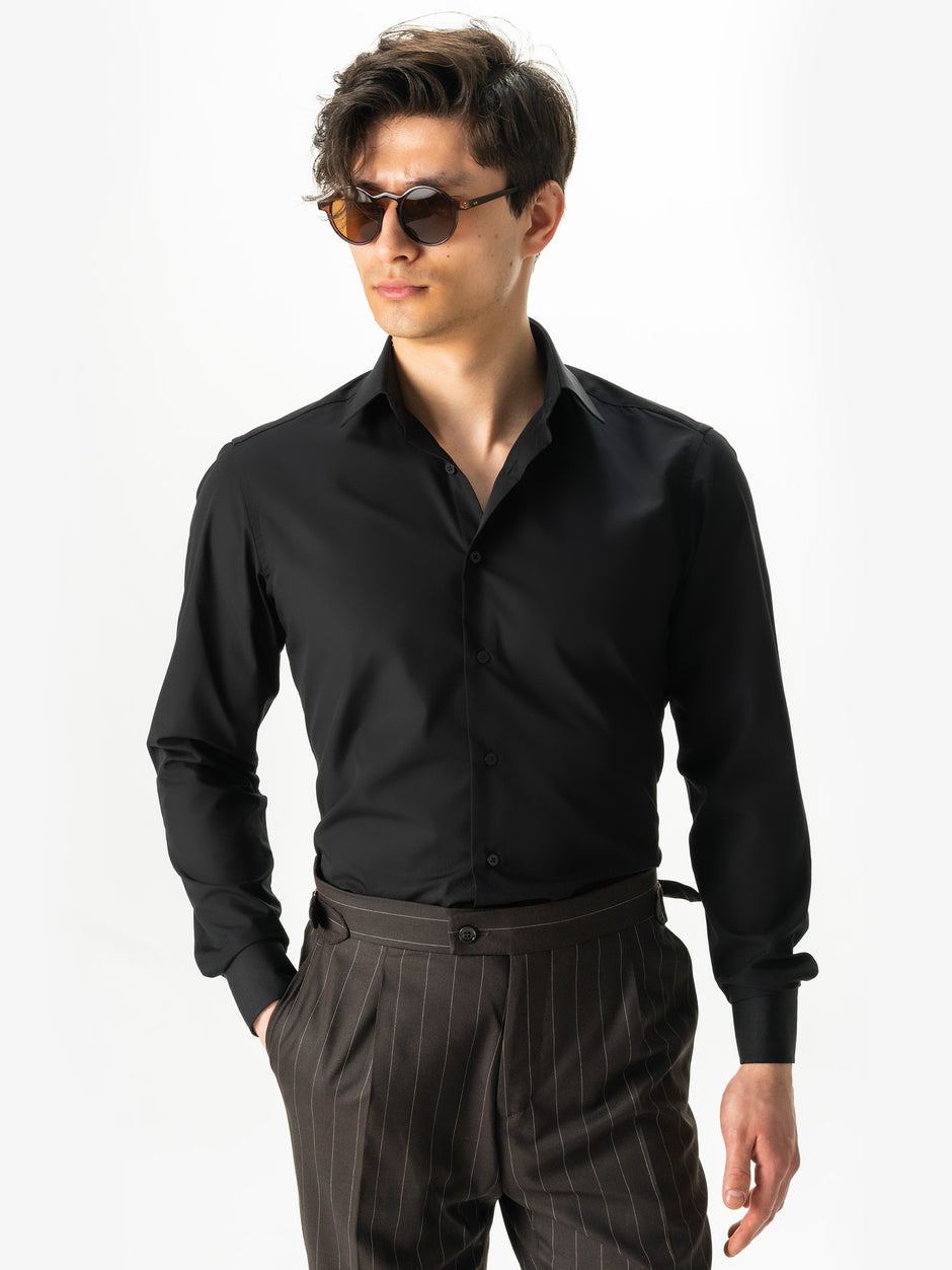 Camasa Bărbați Neagra Elegantă Din Bumbac Comfort Fit Luton BMan0014 (1)