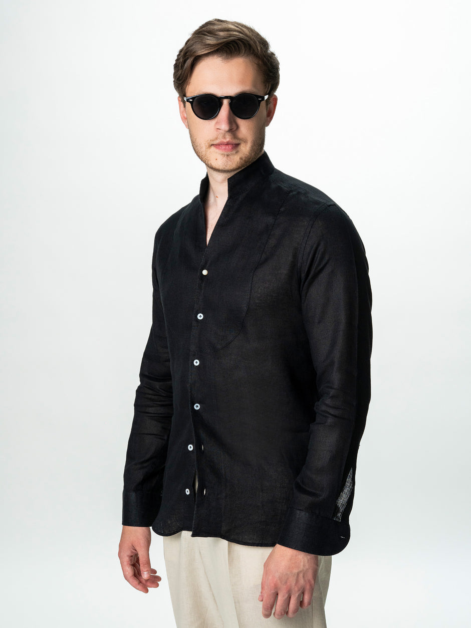 Camasa Barbati De Vara Neagra 100% In Natural BMan0075 (5)