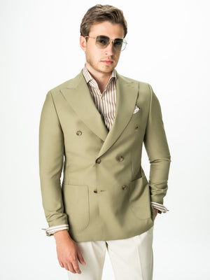 Sacou Doua Randuri Barbati Verde Maslin Lana Vitale Barberis Bman0029
