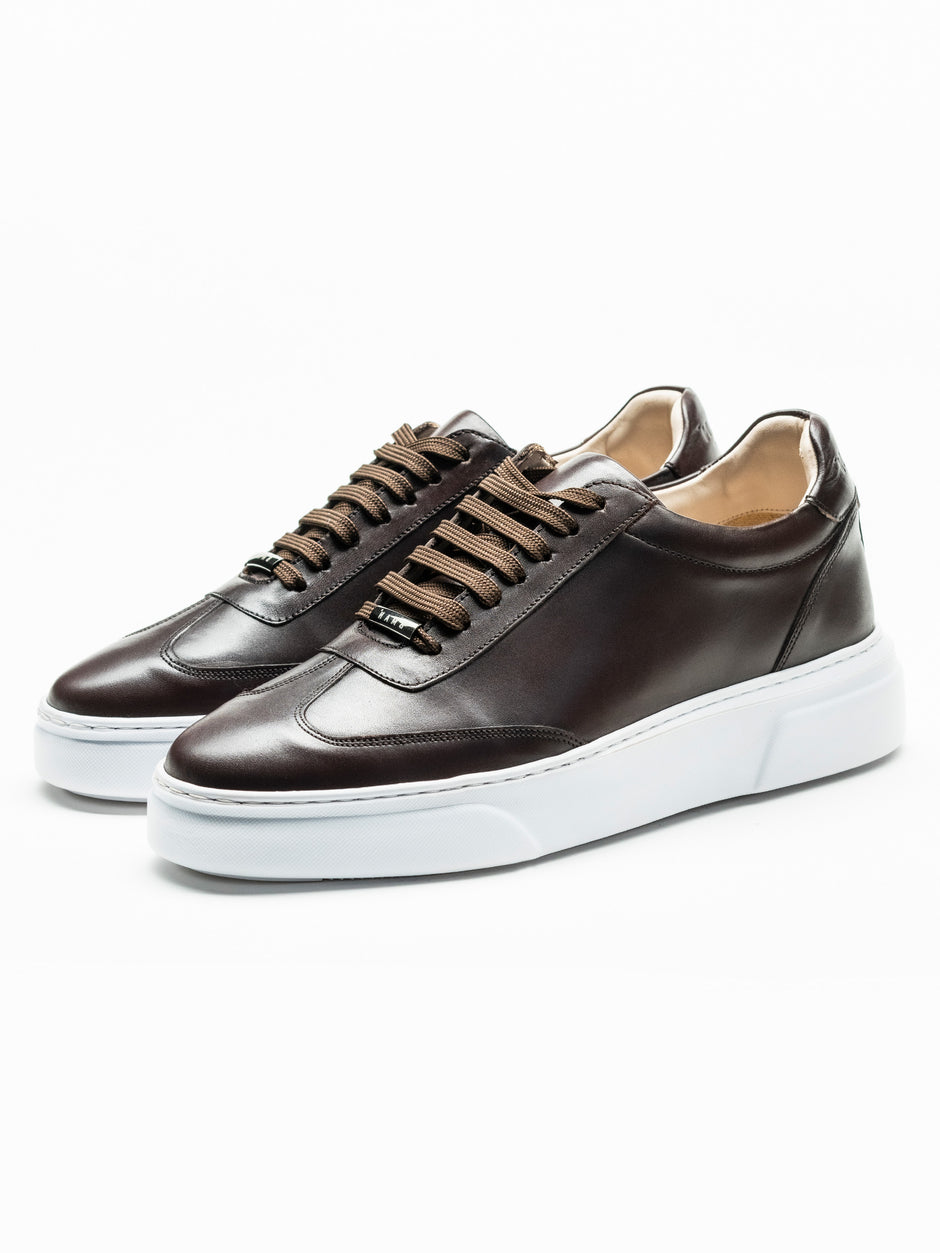 Pantofi Casual Barbati Sneakers Maro Cafeniu 100% Piele Naturala BMan0349 (1)