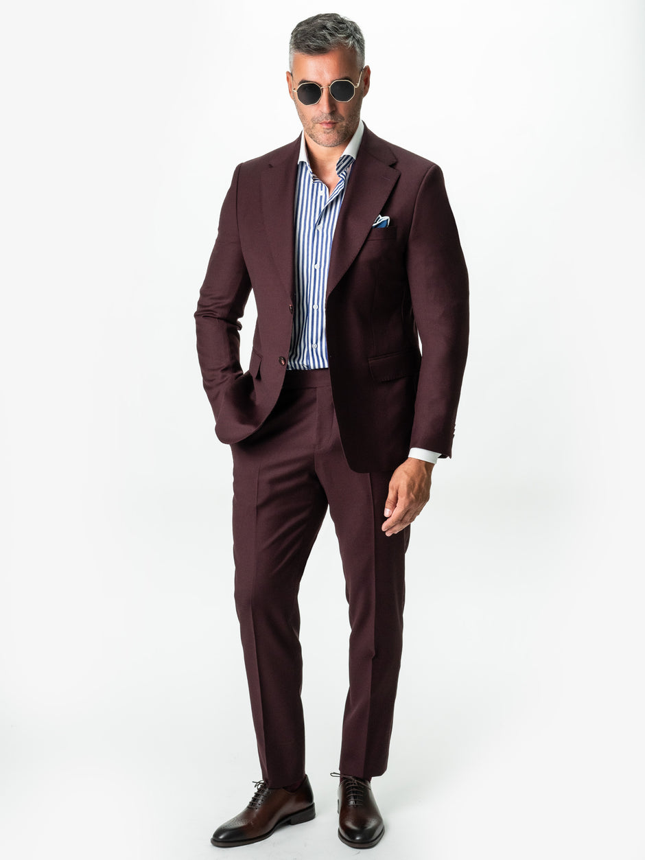 Costum Bordo Inchis Barbati Lana Vitale Barberis Super110 BMan0051 (2)