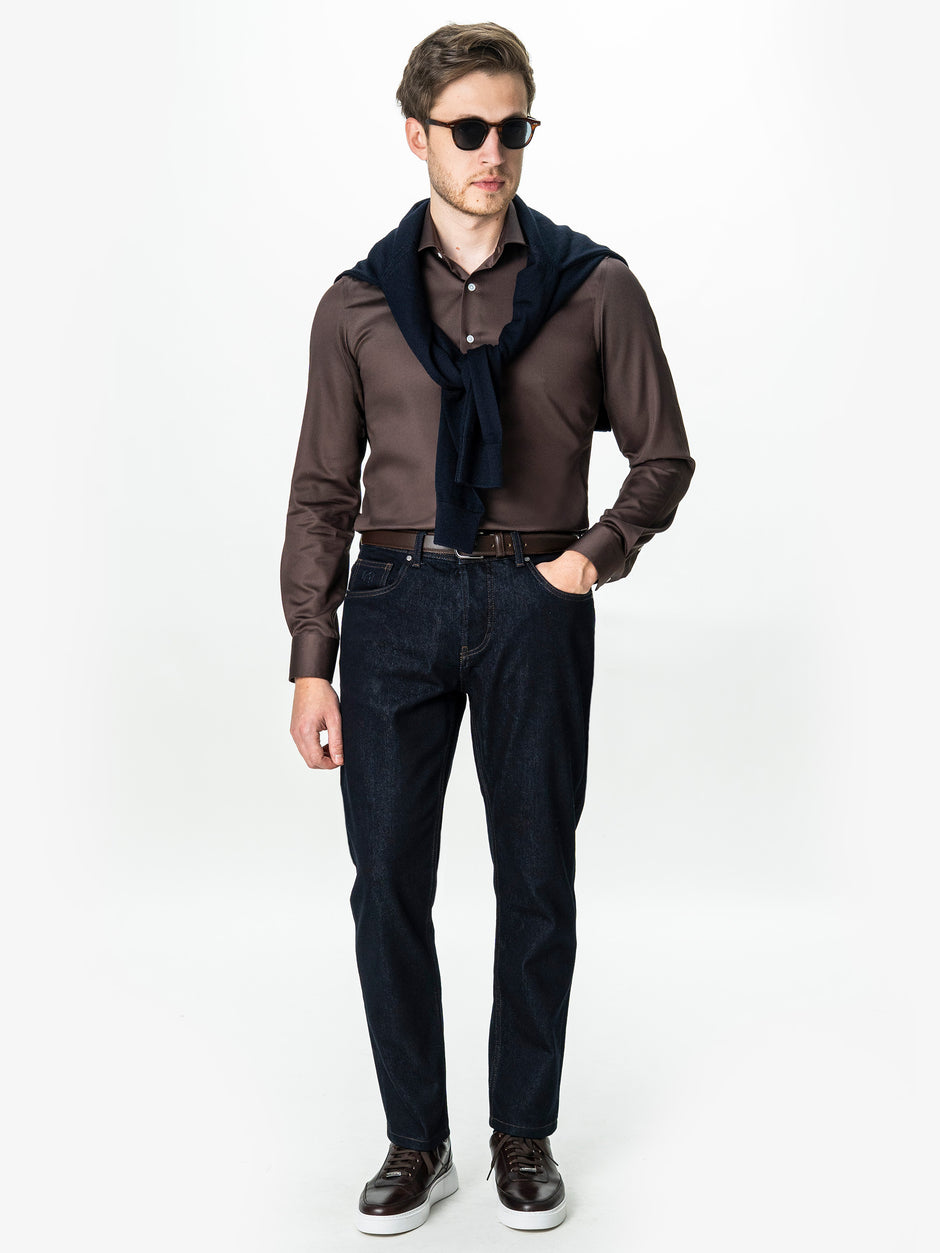 Camasa Cafenie Barbati Premium Confort Fit Non Iron BMan0063 (2)