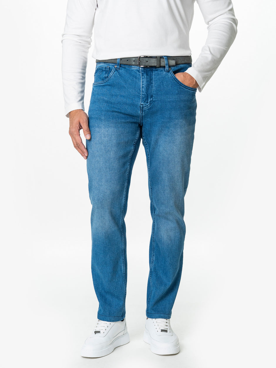 Blugi Barbati Albastru Denim Comfort Fit All Season BMan0005 (4)