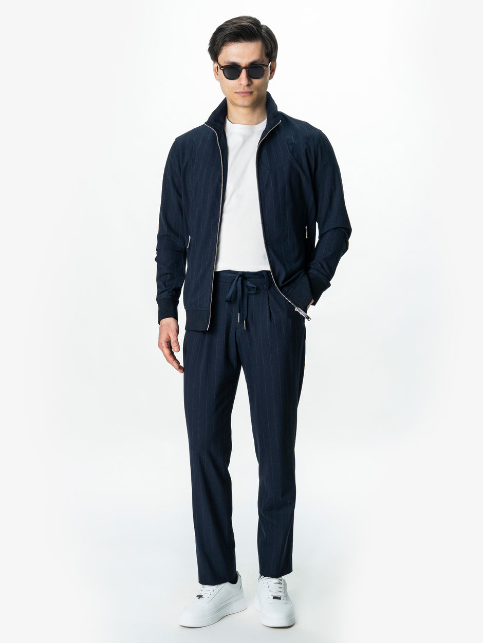 Pantaloni Barbati Casual Albastri Din Lana BMan0104 (2)