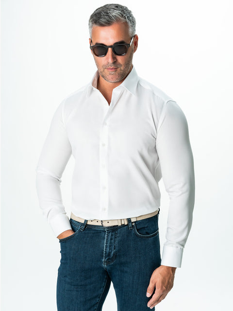 Camasa No Iron Barbati Alba Bumbac Italian Monti Oxford BMan0054