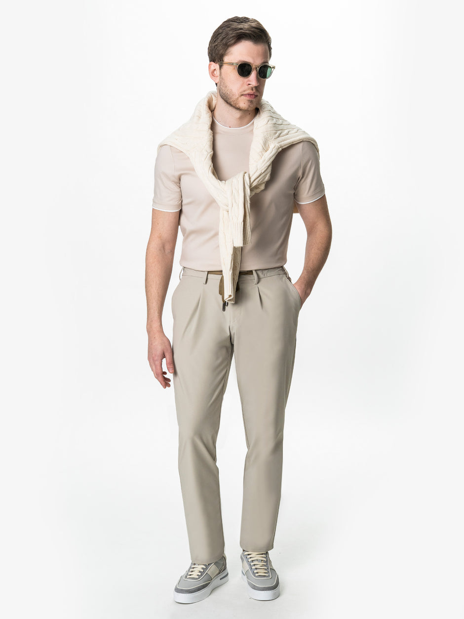 Tricou Barbati Crem Din Bumbac Egiptean Bman271 (1)