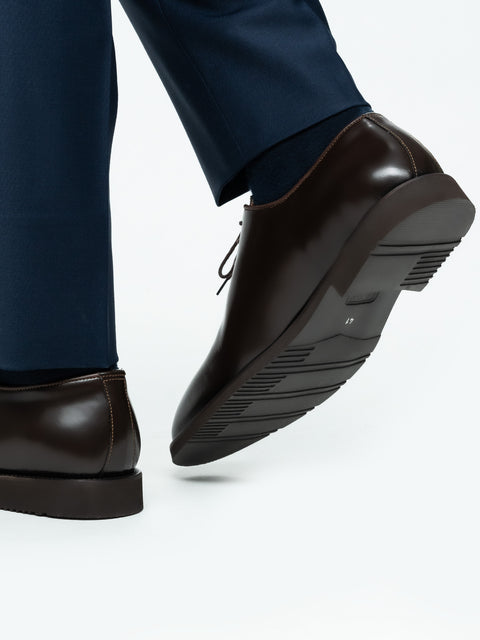 Pantofi Barbati Eleganti Oxford Maro Cafeniu Semilucios 100% Piele Naturala Talpa EVA BMan0403 (5)
