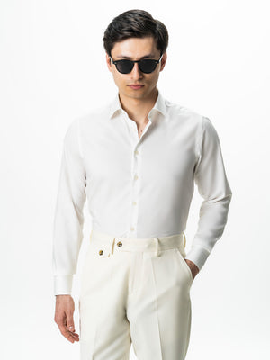 Camasa Barbati Alba Off-White 100% Bumbac All Season Non Iron BMan0060