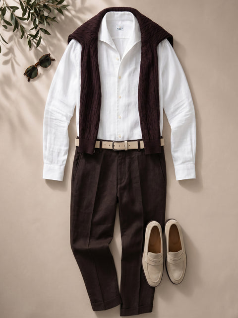 Tinuta Barbati Smart Casual de Vara Mocha Bman1127