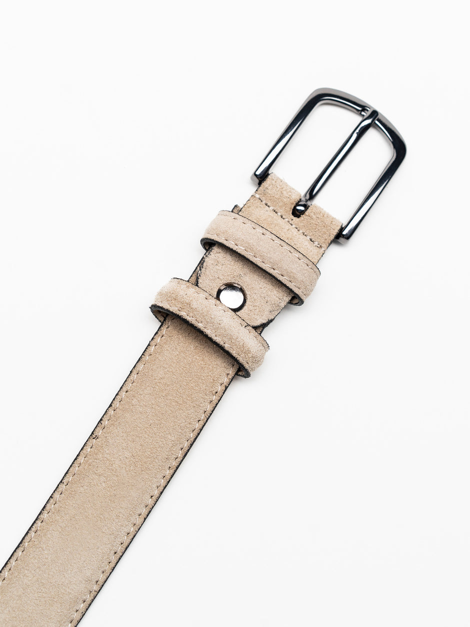 Curea Barbati Crem Din Piele Intoarsa 3cm BMan115 (2)
