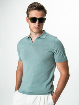 Tricou Verde Menta Bărbați Polo Modern Vară  Din Bumbac BMan286