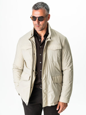 Geaca Barbati All Season Crem Smart Casual Design Safari BMan0231