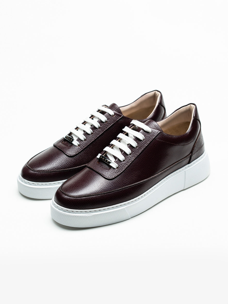 Pantofi Casual Barbati Bordo Sneakers 100% Piele Naturala Bman0383 (1)