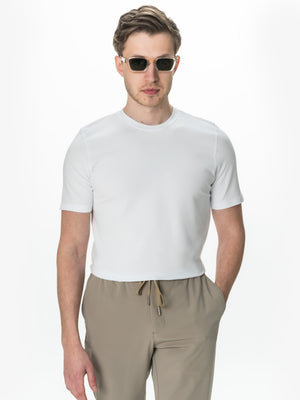Tricou Simplu Barbati Alb Mat 100% Bumbac Natural Essentials BMan285