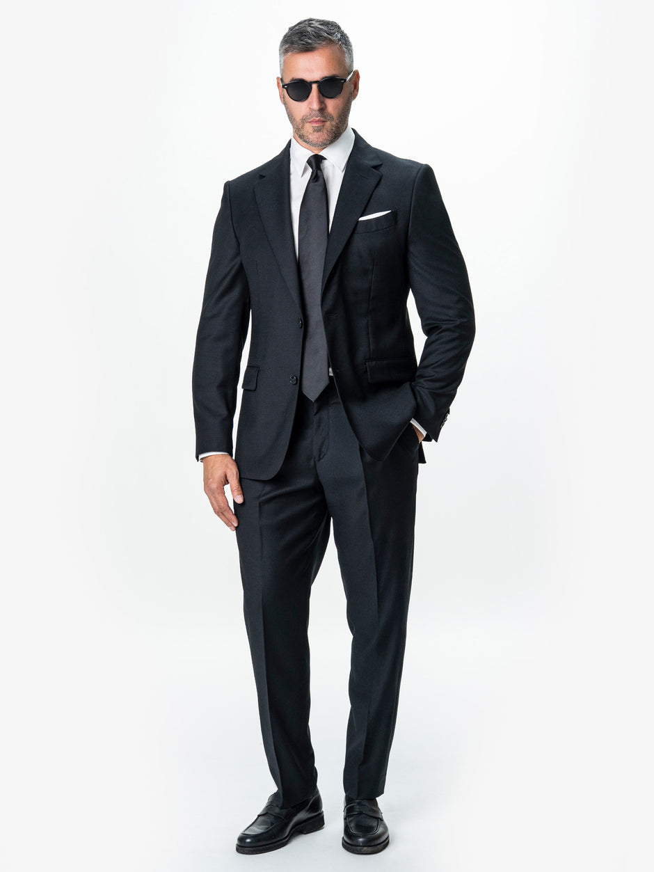 Costum Barbati Negru Clasic 100% Lana Vitale Barberis BMan0001 (1)