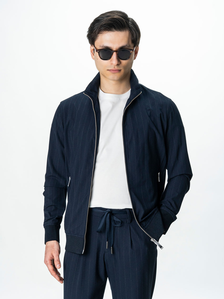 Geaca Barbati Tip Jacheta Bleumarin Cu Dungi BMan BMan0007 (6)