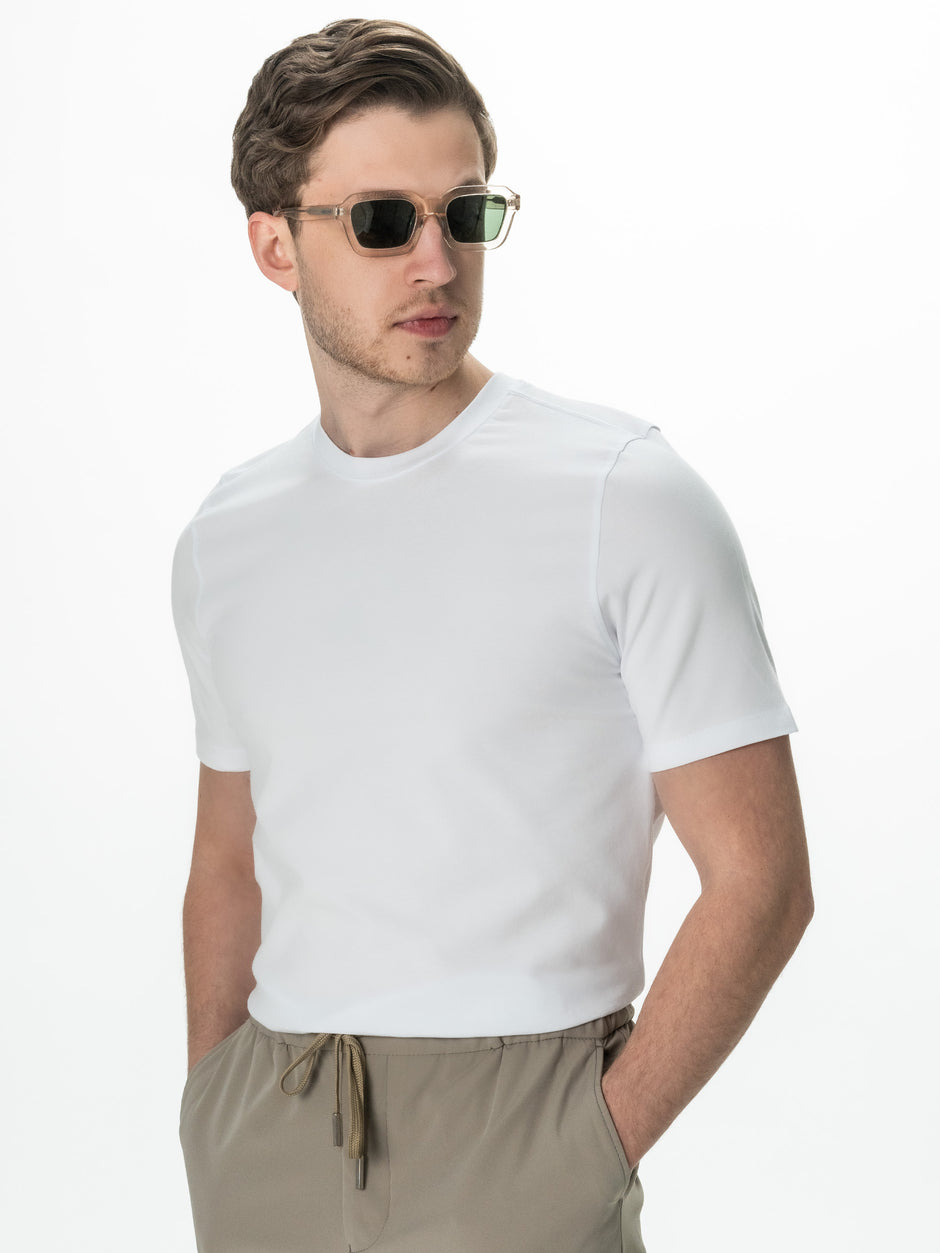 Tricou Simplu Barbati Alb Mat 100% Bumbac Natural Essentials BMan285 (3)