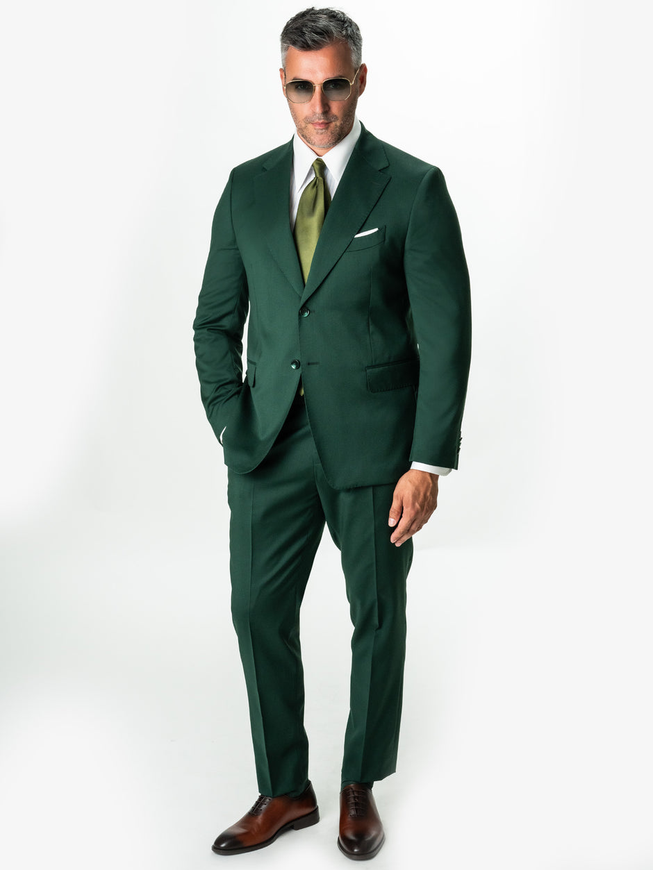 Costum Elegant Verde Barbati Lana Lanificio Cerruti Super110 BMan0002 (1)