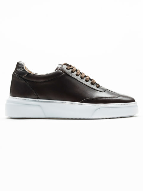 Pantofi Casual Barbati Sneakers Maro Cafeniu 100% Piele Naturala BMan0349