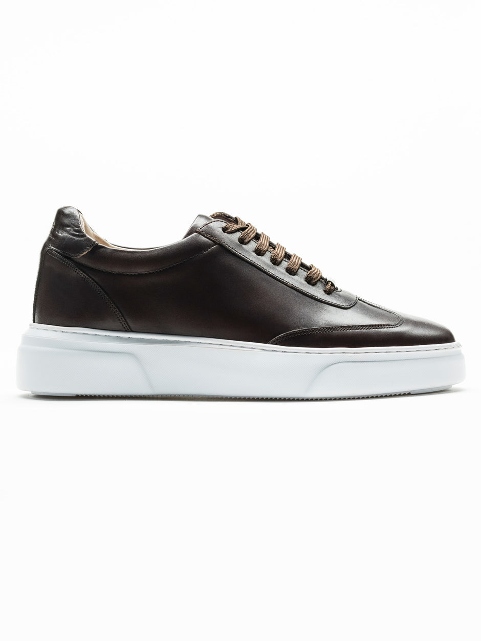 Pantofi Casual Barbati Sneakers Maro Cafeniu 100% Piele Naturala BMan0349 (3)