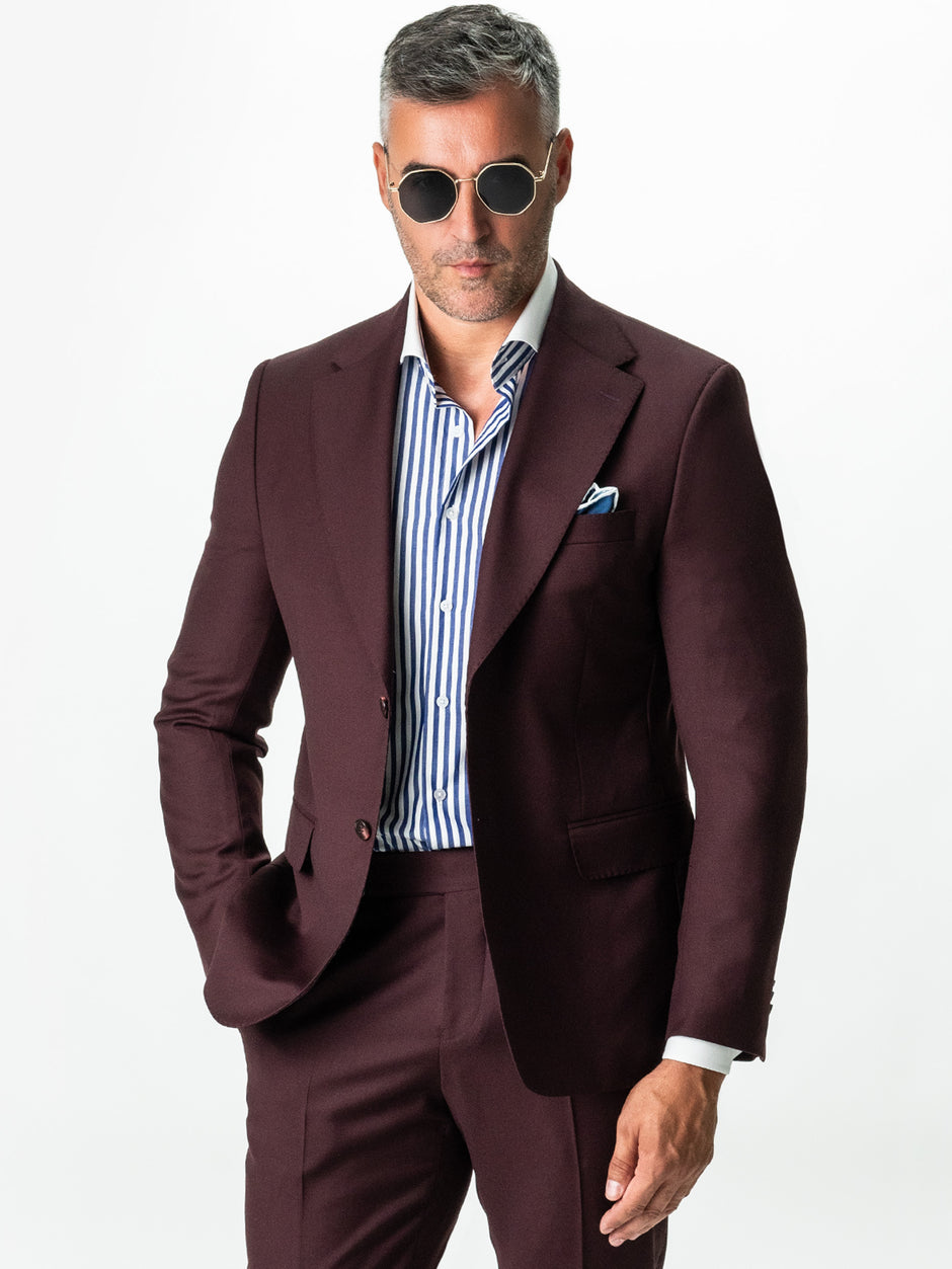 Costum Bordo Inchis Barbati Lana Vitale Barberis Super110 BMan0051 (3)
