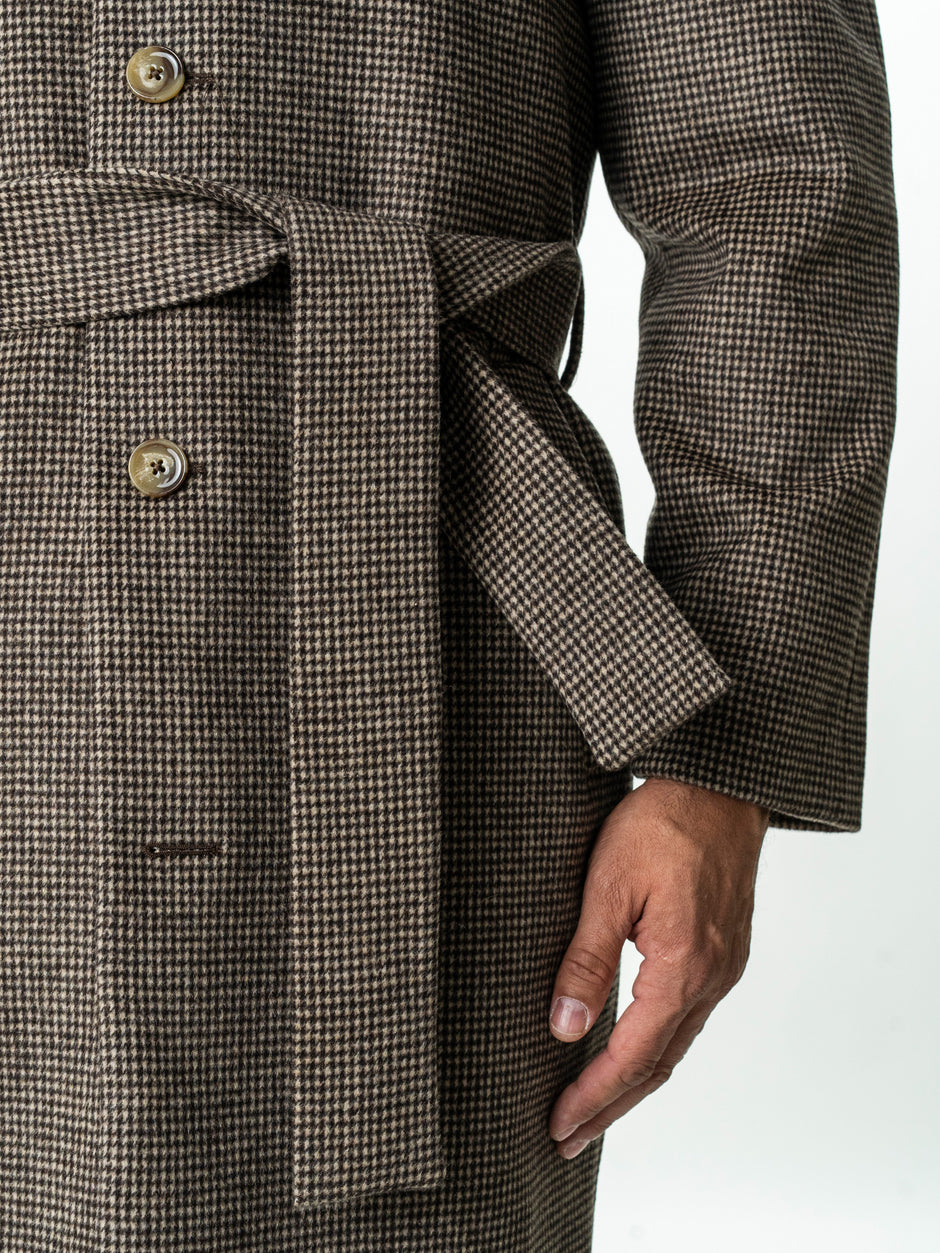 Palton Barbati Iarna Maro 100% Lana Houndstooth BMan0005 (6)