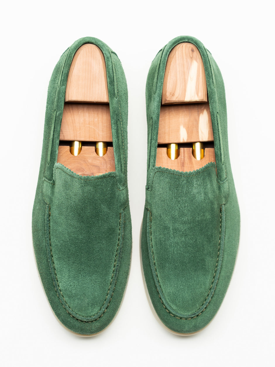 Mocasini Barbati Flexo De Vara Tip City Loafers Verde Fistic Piele Nubuc BMan197 (4)
